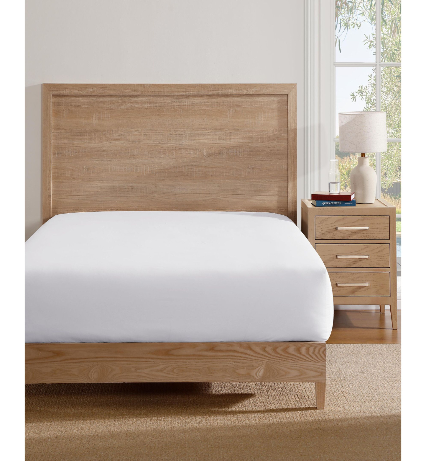 Tommy Hilfiger Essentials Solid Cotton Percale Fitted Sheets - White