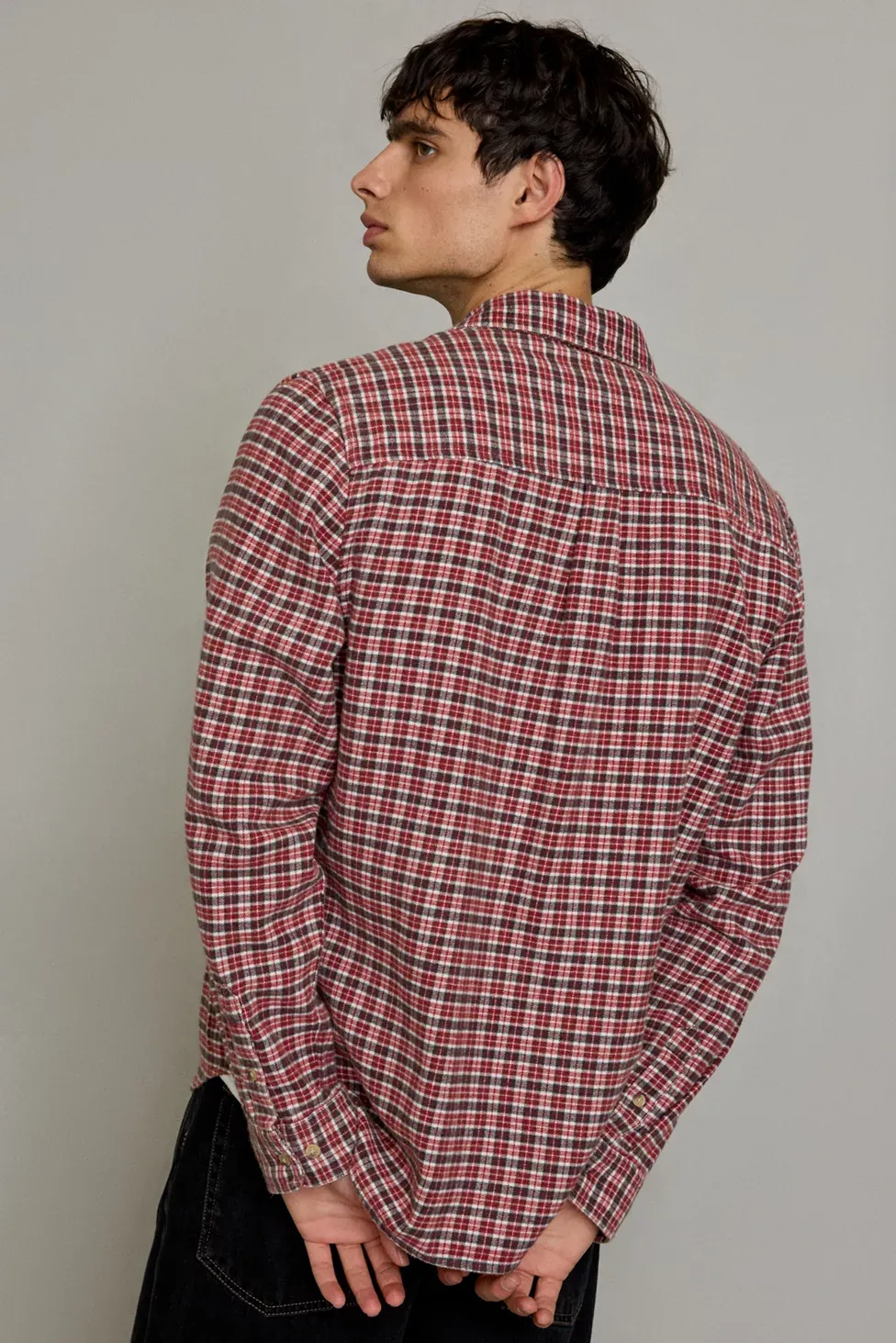 BDG Baggy Flannel Long Sleeve Shirt - Red