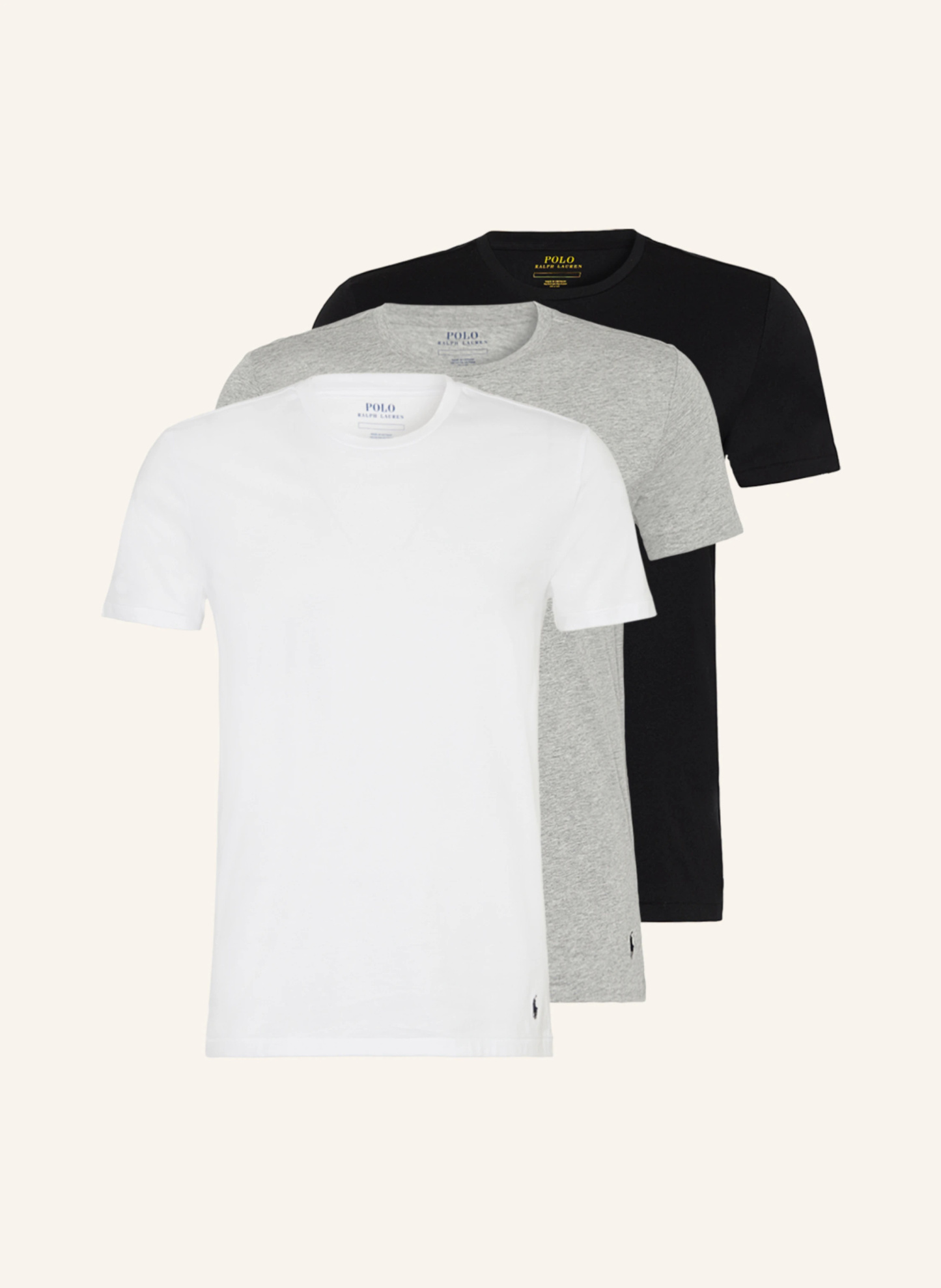 POLO RALPH LAUREN 3er-Pack T-Shirts – SCHWARZ / WEISS / GRAU