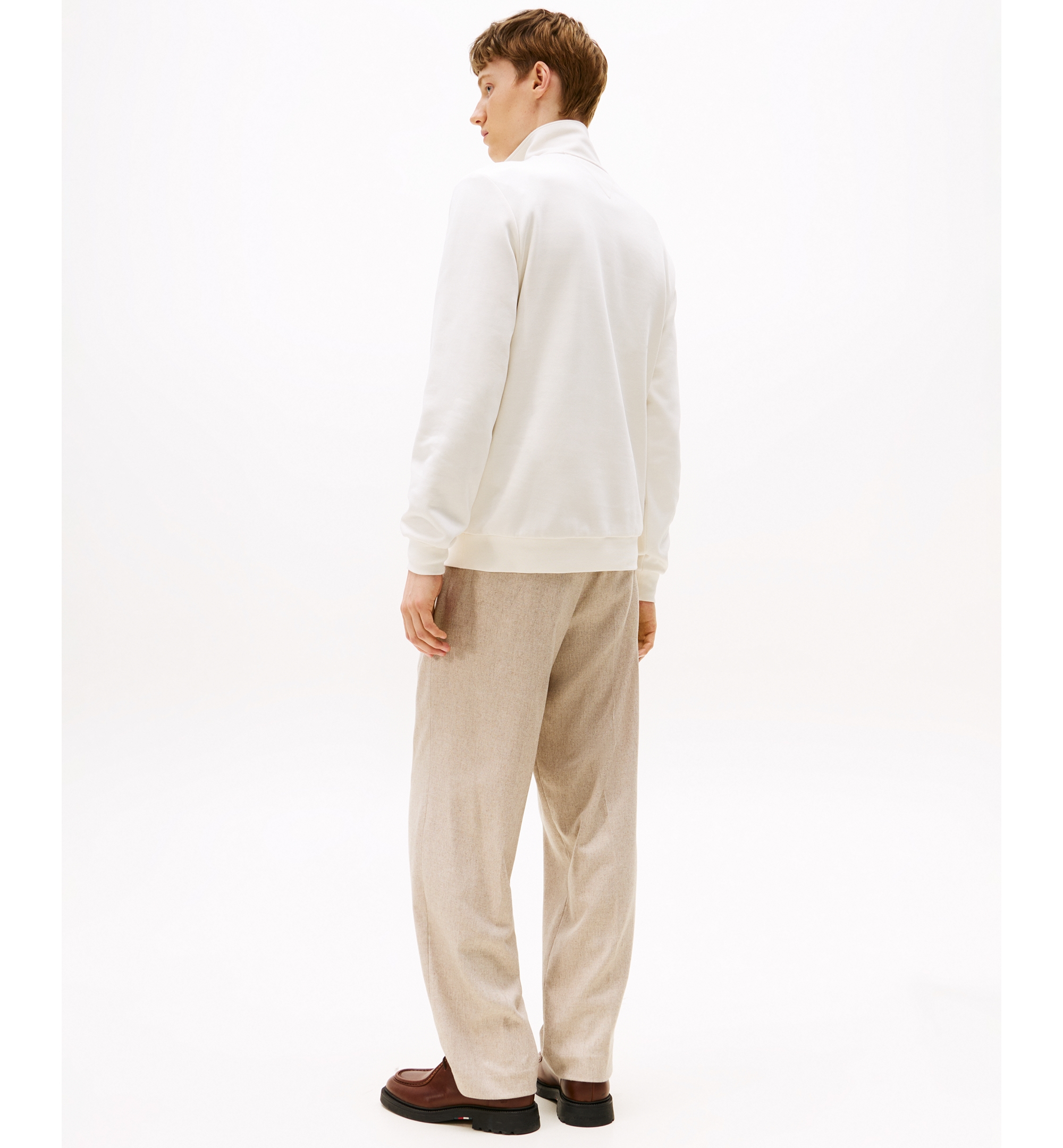 Tommy Hilfiger Men's Essential Intechno Knit Regular-Fit Quarter-Zip Sweatshirt - Ivory Petal