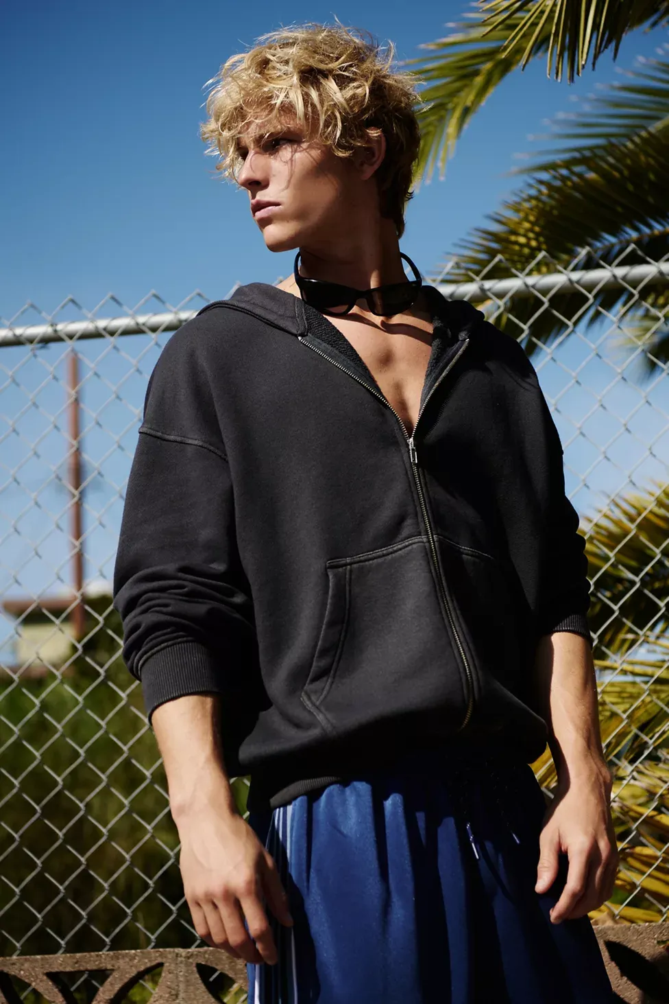 Standard Cloth Pregame Zip-Up Hoodie Sweatshirt - Washed Black