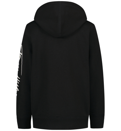 Tommy Hilfiger Boys' 8-20 Signature Full Zip Kangaroo-Pocket Cotton-Polyester Blend Zip Hoodie - Black