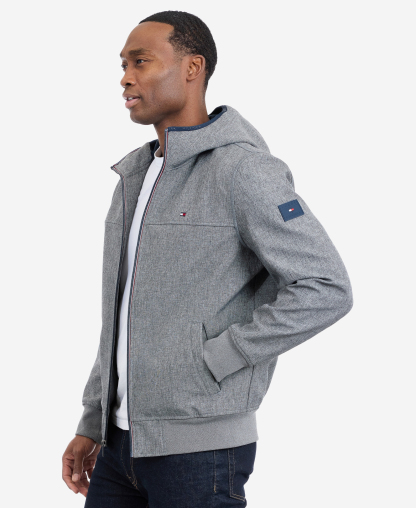 Tommy Hilfiger Men's Hooded Softshell Jacket - Heather Gray