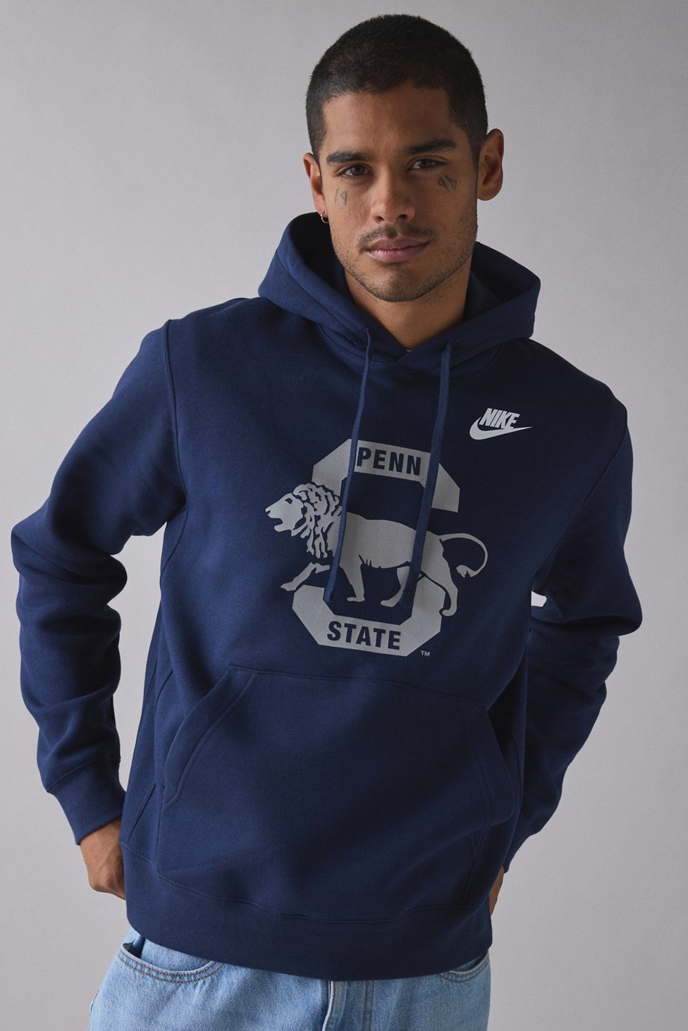Fanatics Penn State University Graphic Nike Legacy Hoodie Sweatshirt - Navy