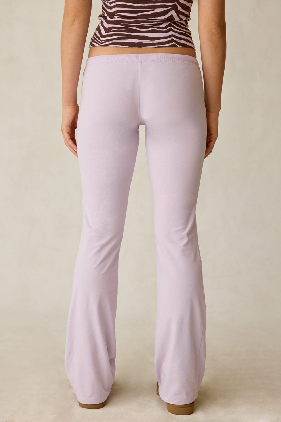 Out From Under Bec Low-Rise Slim Flare Pants - Lavender