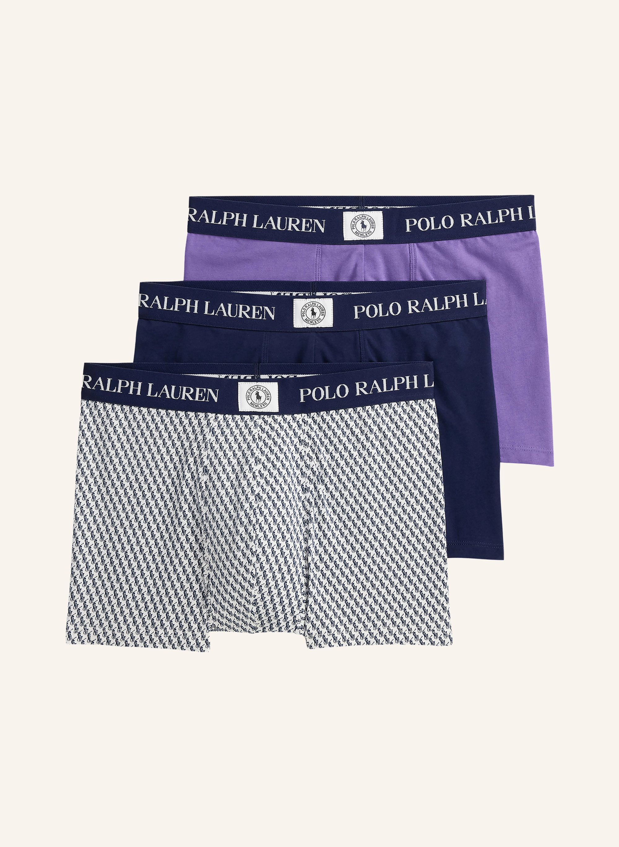 POLO RALPH LAUREN 3er-Pack Boxershorts – DUNKELBLAU / LILA / WEISS