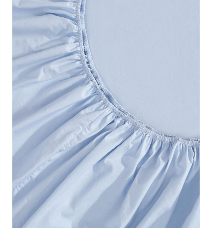 Tommy Hilfiger Essentials Solid Cotton Percale Fitted Sheets - Boathouse Blue