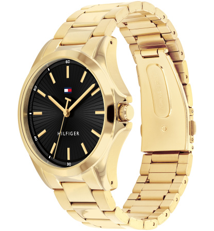 Tommy Hilfiger Men's Quartz Gold Tone Stainless Steel Bracelet Watch, 42mm - Gold