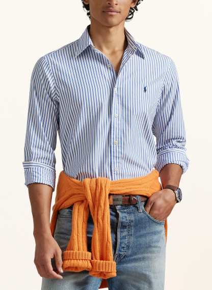 POLO RALPH LAUREN Hemd Custom Fit – DUNKELBLAU / WEISS