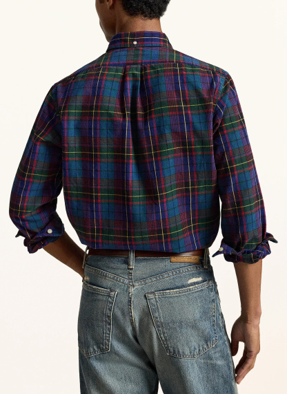 POLO RALPH LAUREN Flanellhemd Custom Fit – DUNKELGRÜN / ROT / DUNKELBLAU