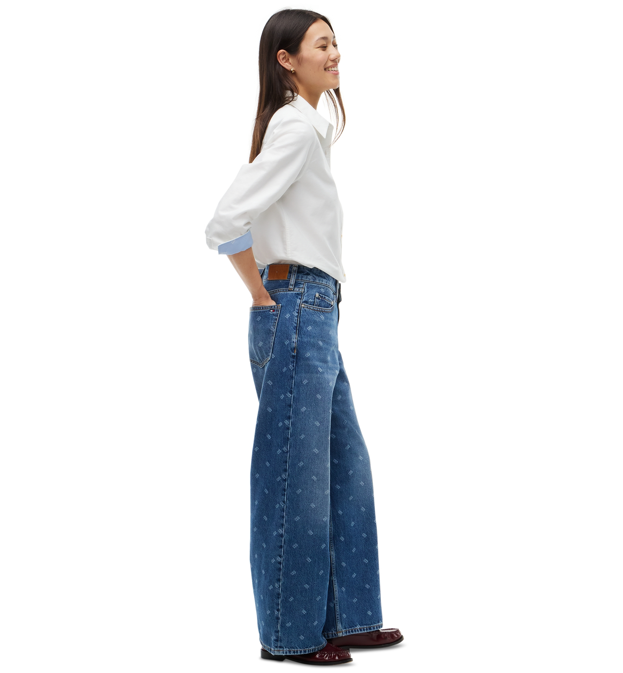 Tommy Hilfiger Women's American Icons High-Rise Wide-Leg Jeans, Macy's Exclusive - Medium Wash