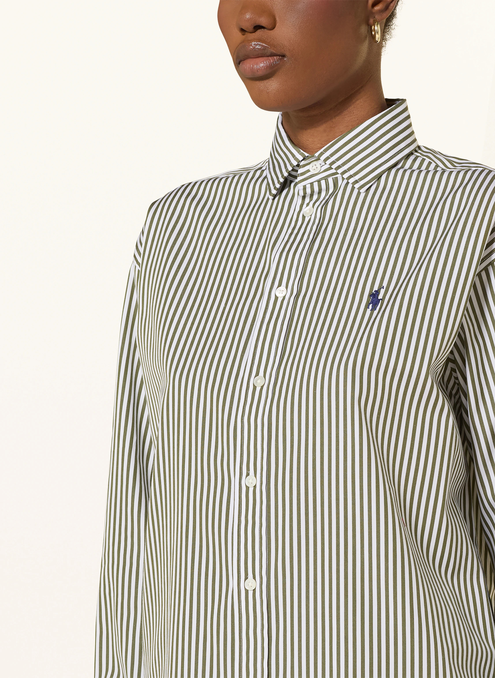 POLO RALPH LAUREN Hemdbluse – OLIV / WEISS