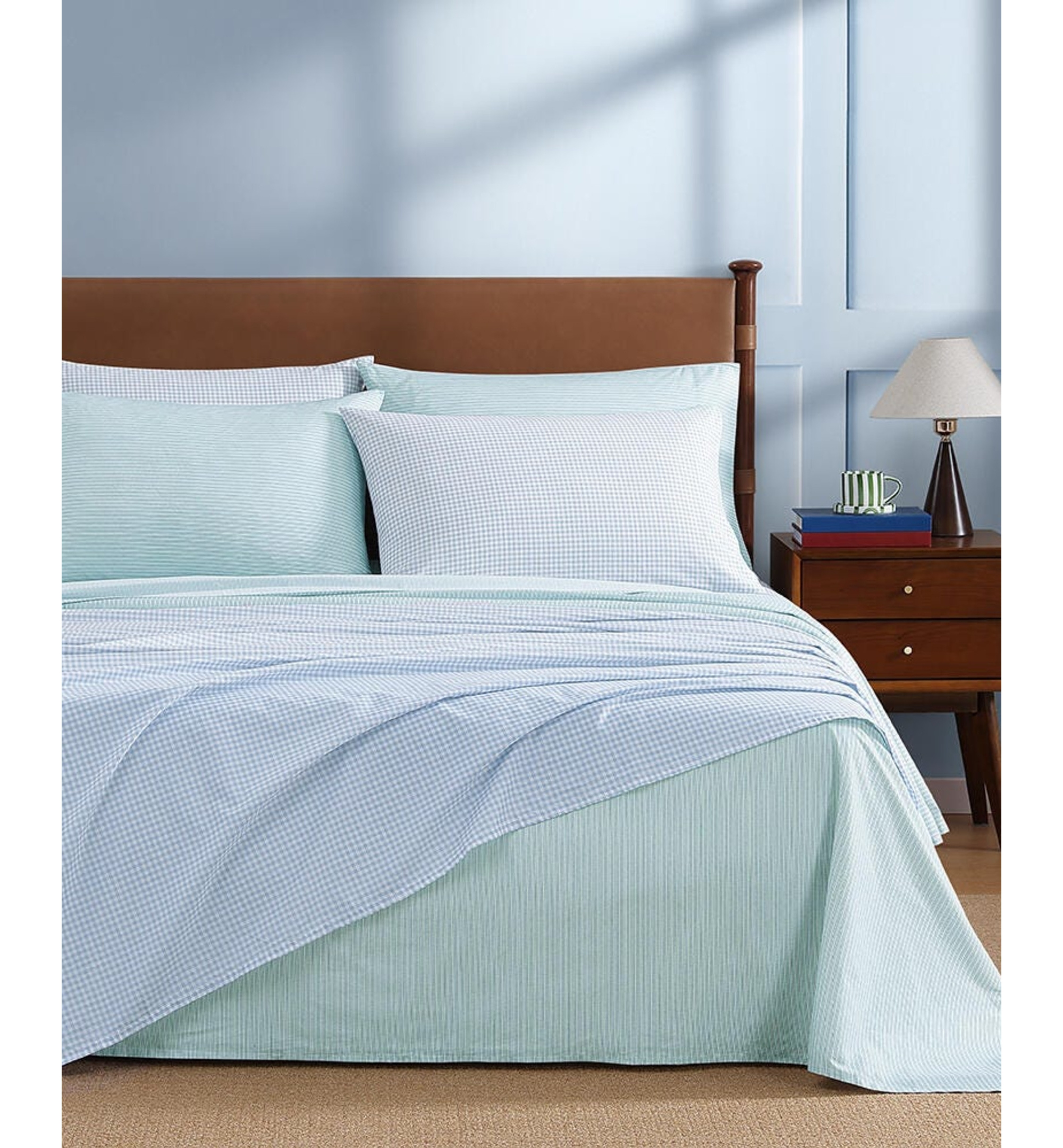 Tommy Hilfiger Printed 200-Thread Count Cotton Percale Sheet Set - Highland Stripe Green