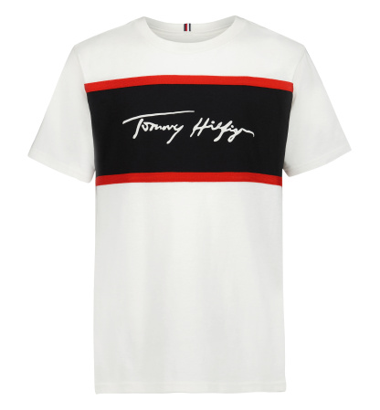 Tommy Hilfiger Boys' 2T-7 Color-Block Short-Sleeve T-Shirt - White/Header