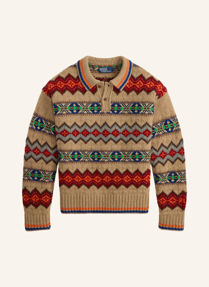 POLO RALPH LAUREN Pullover – BEIGE / ROT / GRÜN