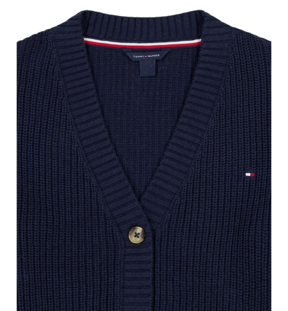 Tommy Hilfiger Girls' 7-16 Shaker Rib Cardigan Sweater - Natural