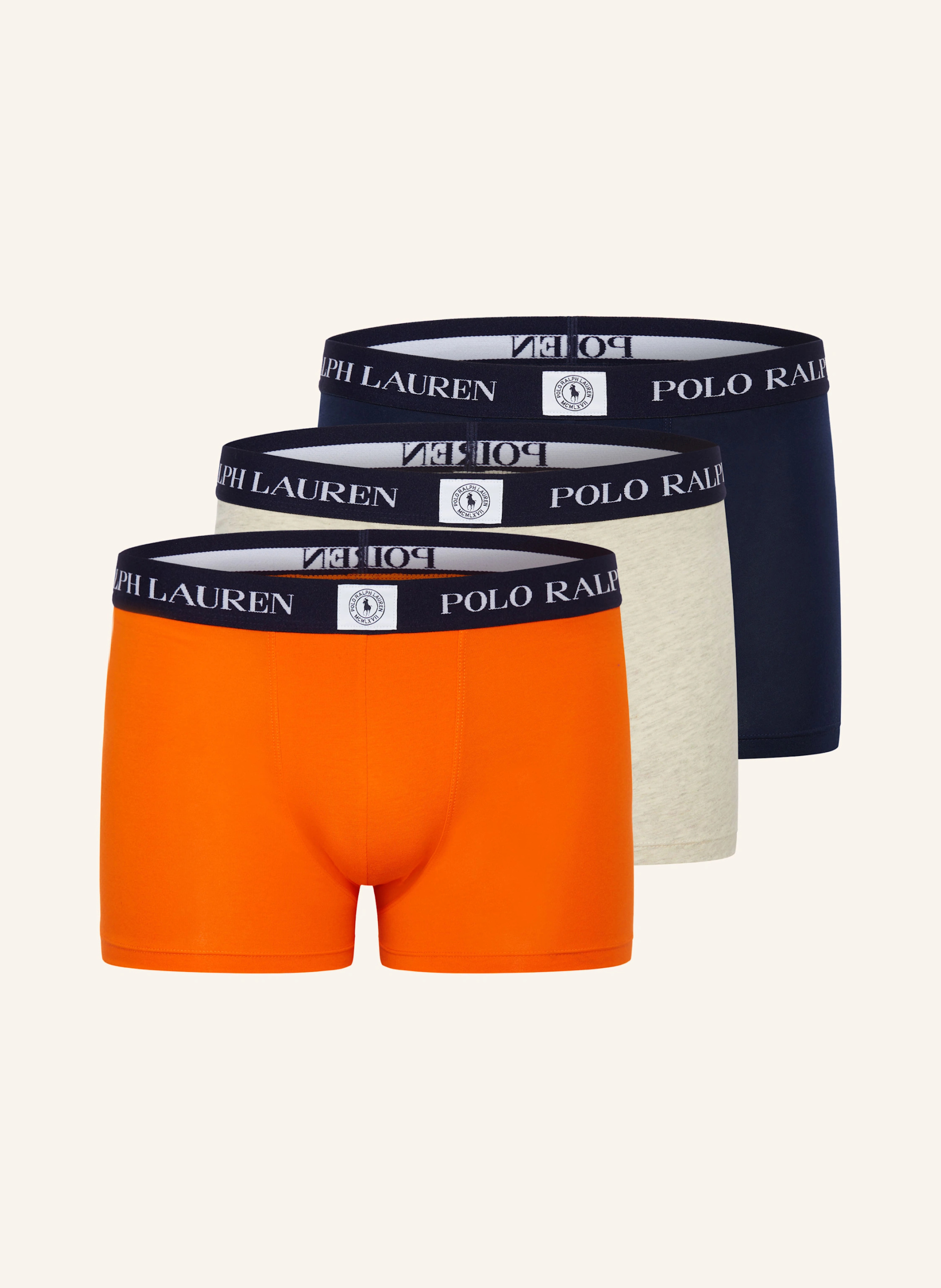 POLO RALPH LAUREN 3er-Pack Boxershorts – ORANGE / HELLGRAU / DUNKELBLAU