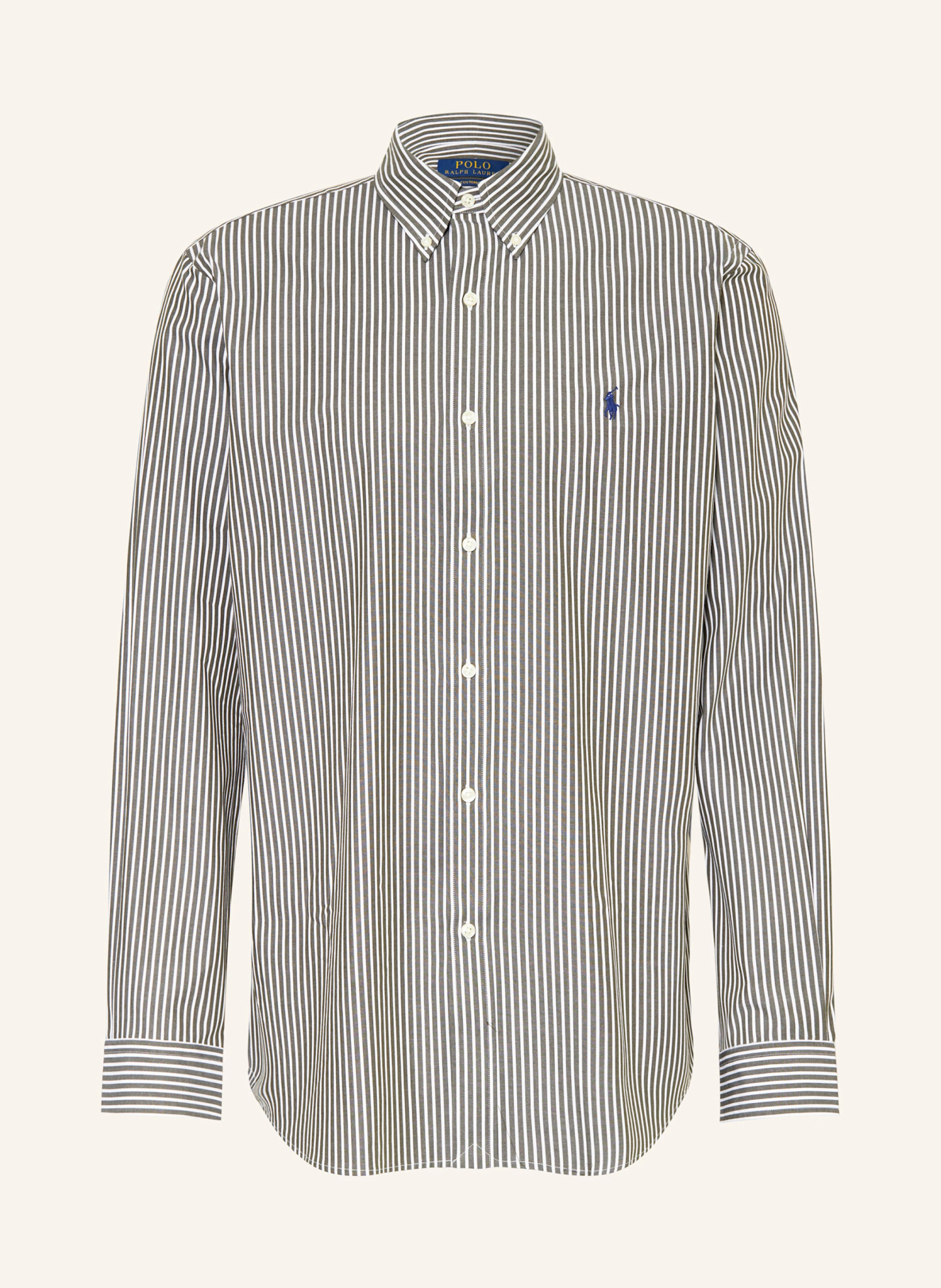 POLO RALPH LAUREN Hemd Custom Fit – GRAU / WEISS