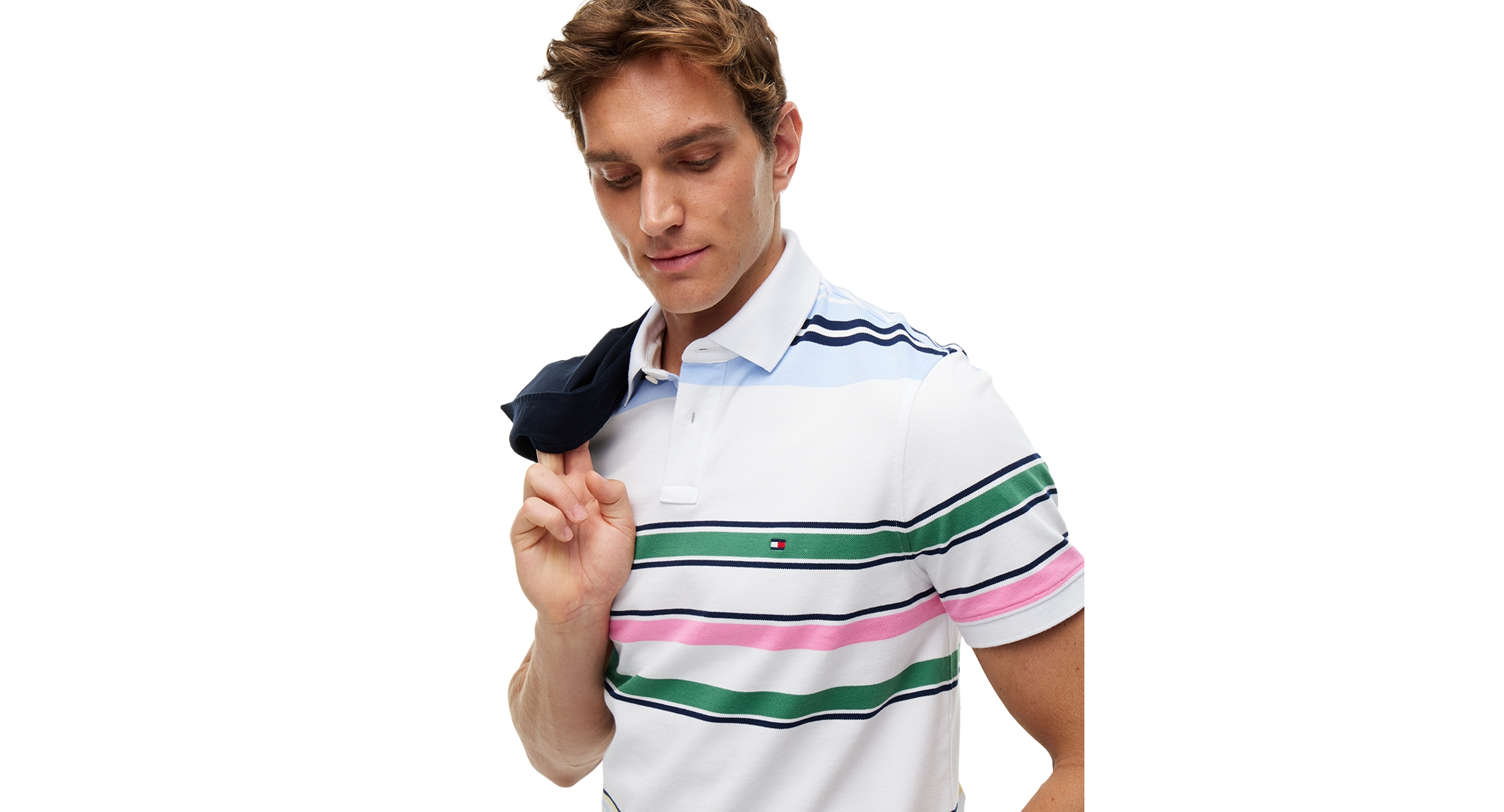 Tommy Hilfiger Men's 1985 Regular-Fit Polo Shirt - White/Multi