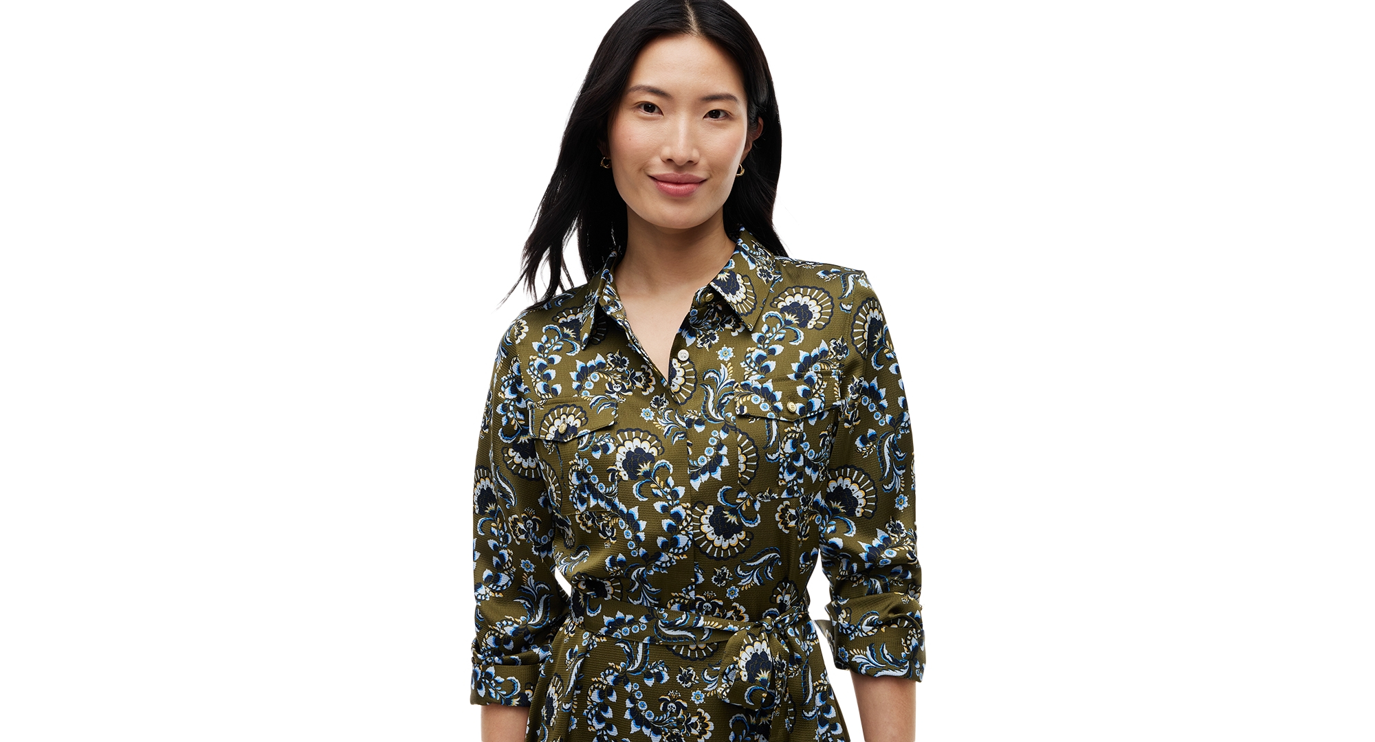 Tommy Hilfiger Women's Long-Sleeve Paisley-Print Shirt Dress - Expressive Floral Multi