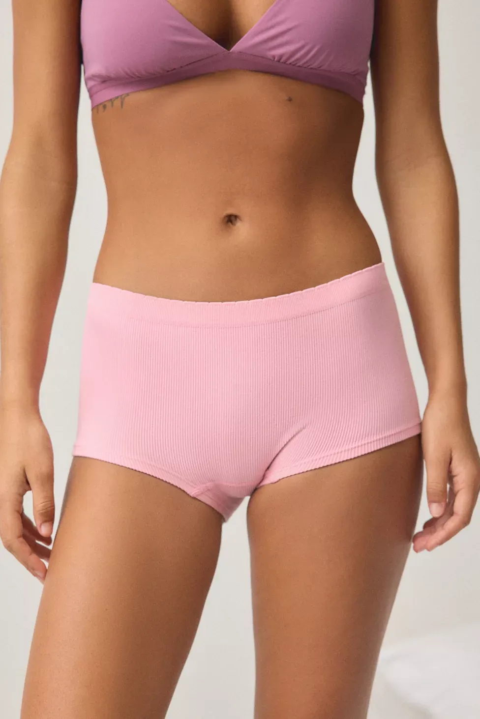 Out From Under Ribbed Seamless Boyshort Underwear - Blush
