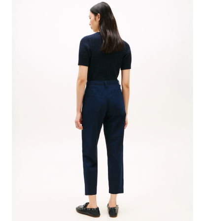 Tommy Hilfiger Damen-Twill-Chinohose mit aufgesetzten Taschen – Dark Night Navy