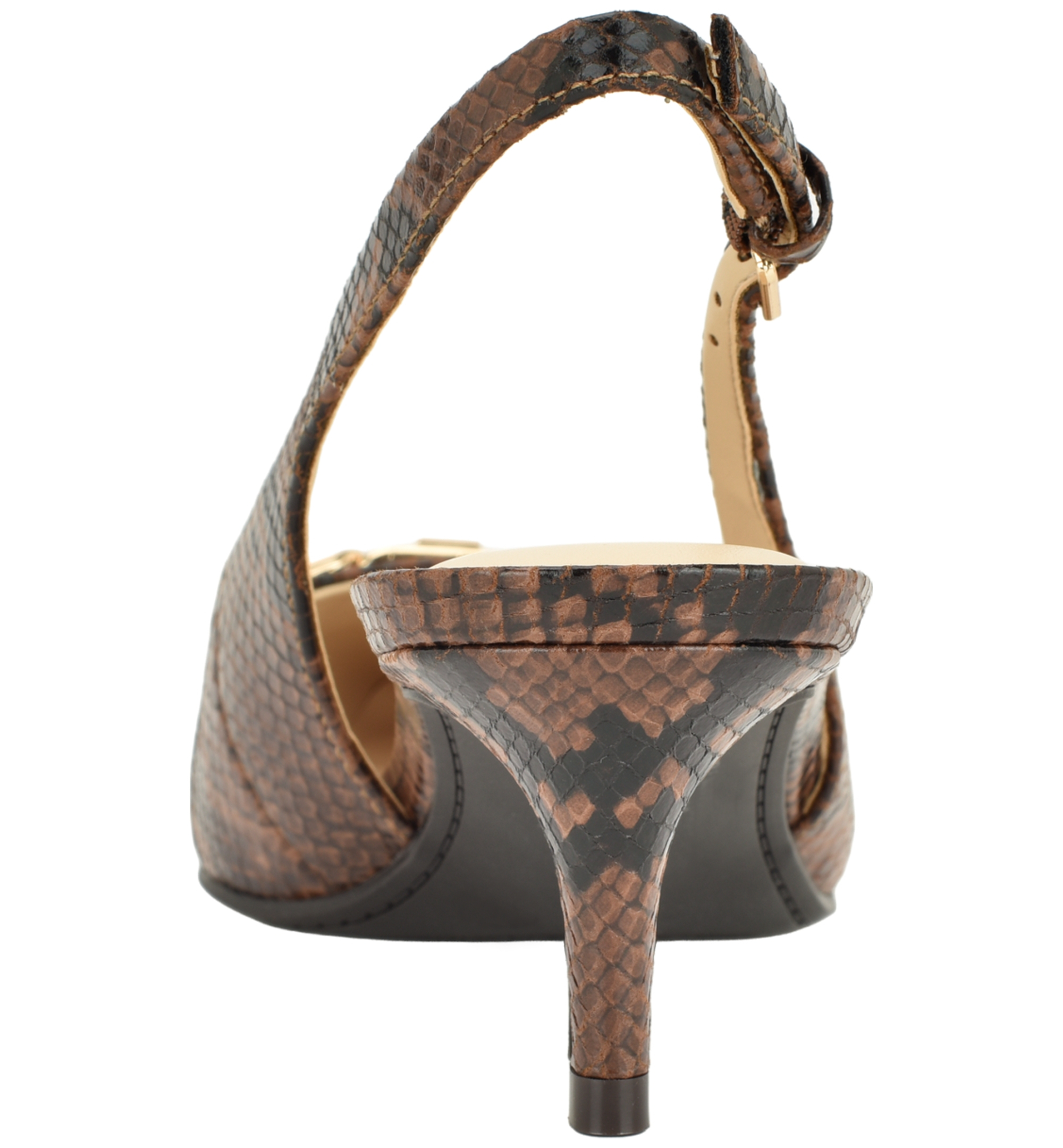 Tommy Hilfiger Women's Tienna Kitten Heel Slingback Pump - Medium Brown Snake