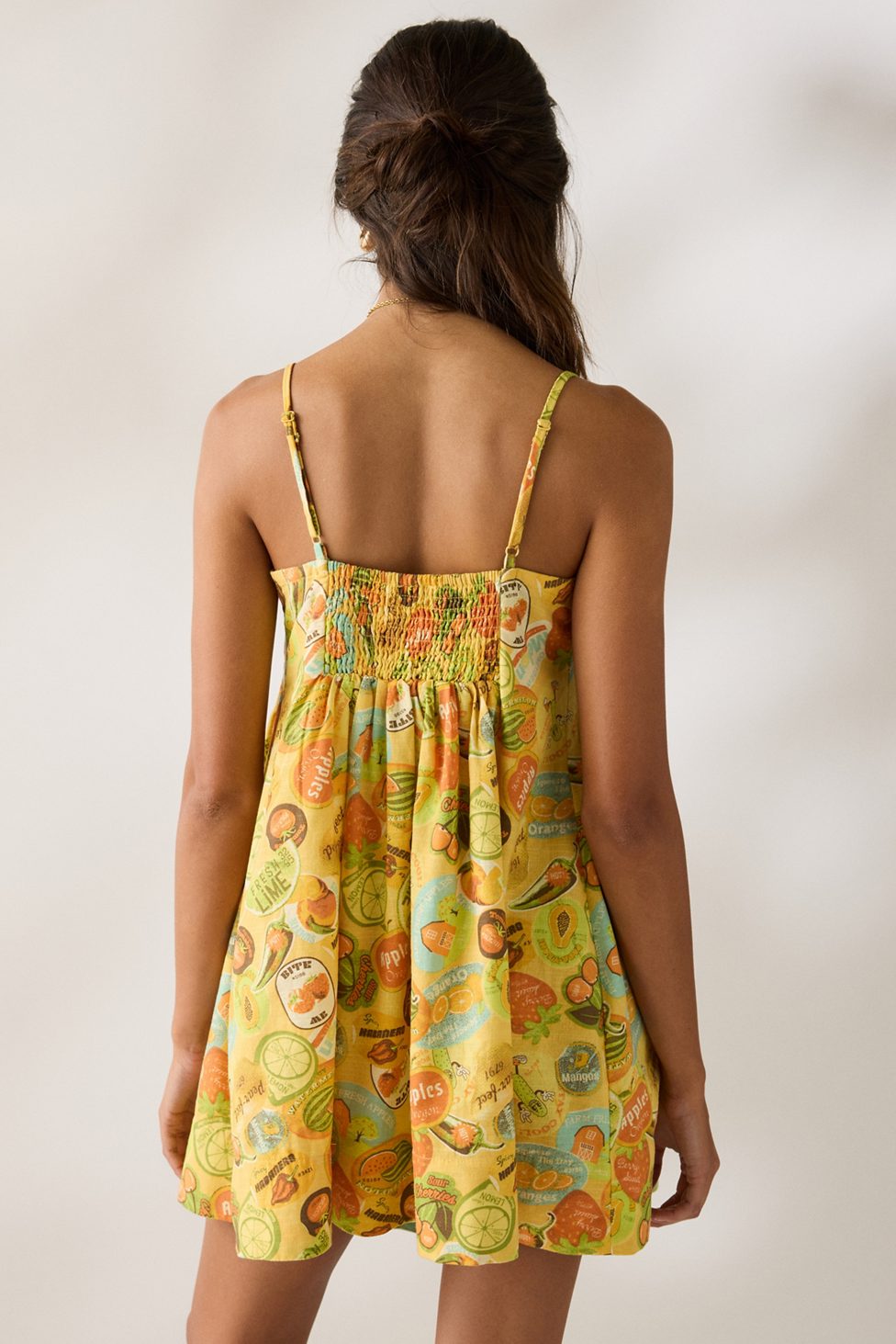 Kimchi Blue Smooth Sailing Pleated Flounce Babydoll Mini Dress - Orange Multi