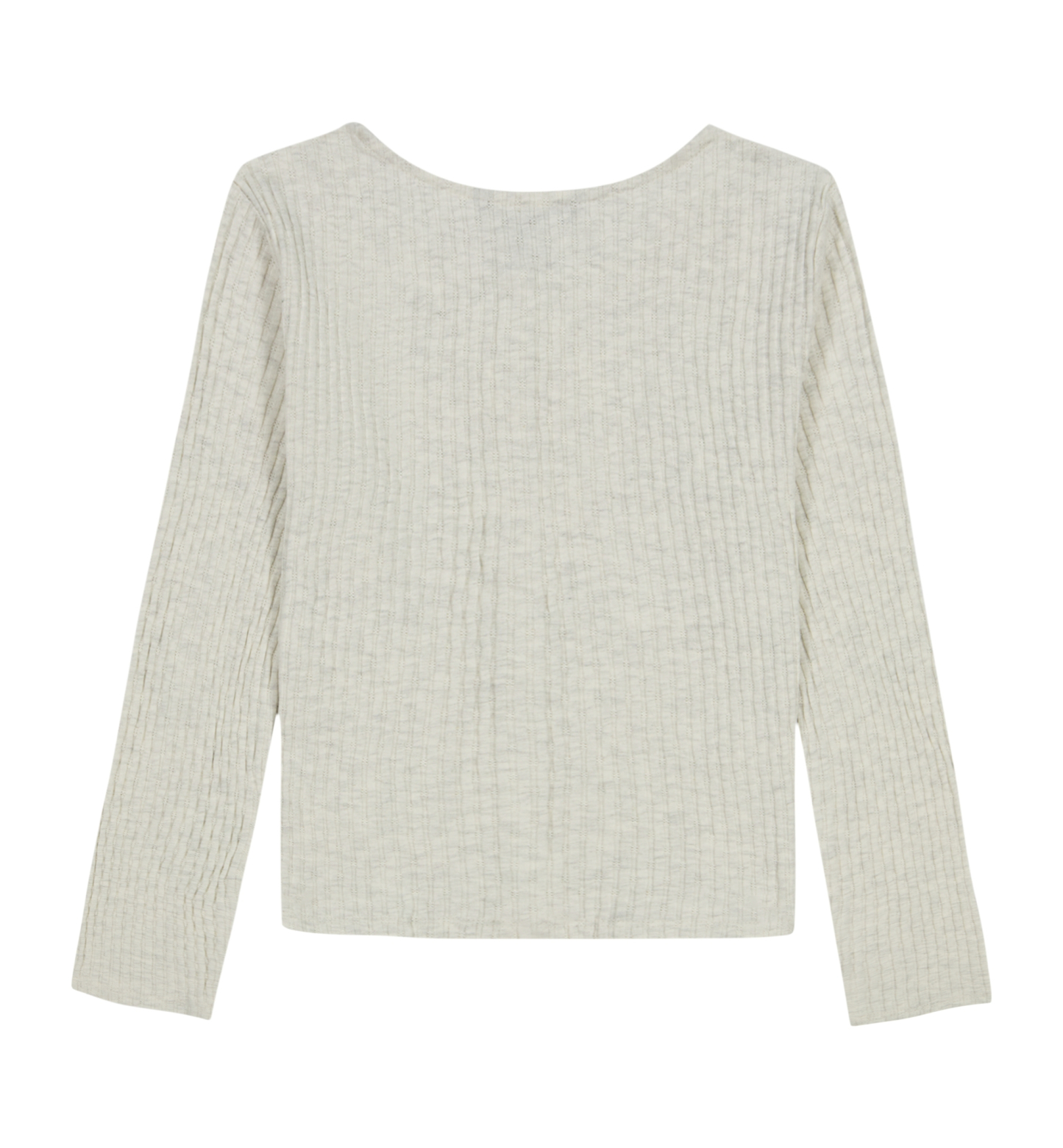 Tommy Hilfiger Girls' 7-16 Pointelle Rib Long-Sleeve Top - Oat Heather