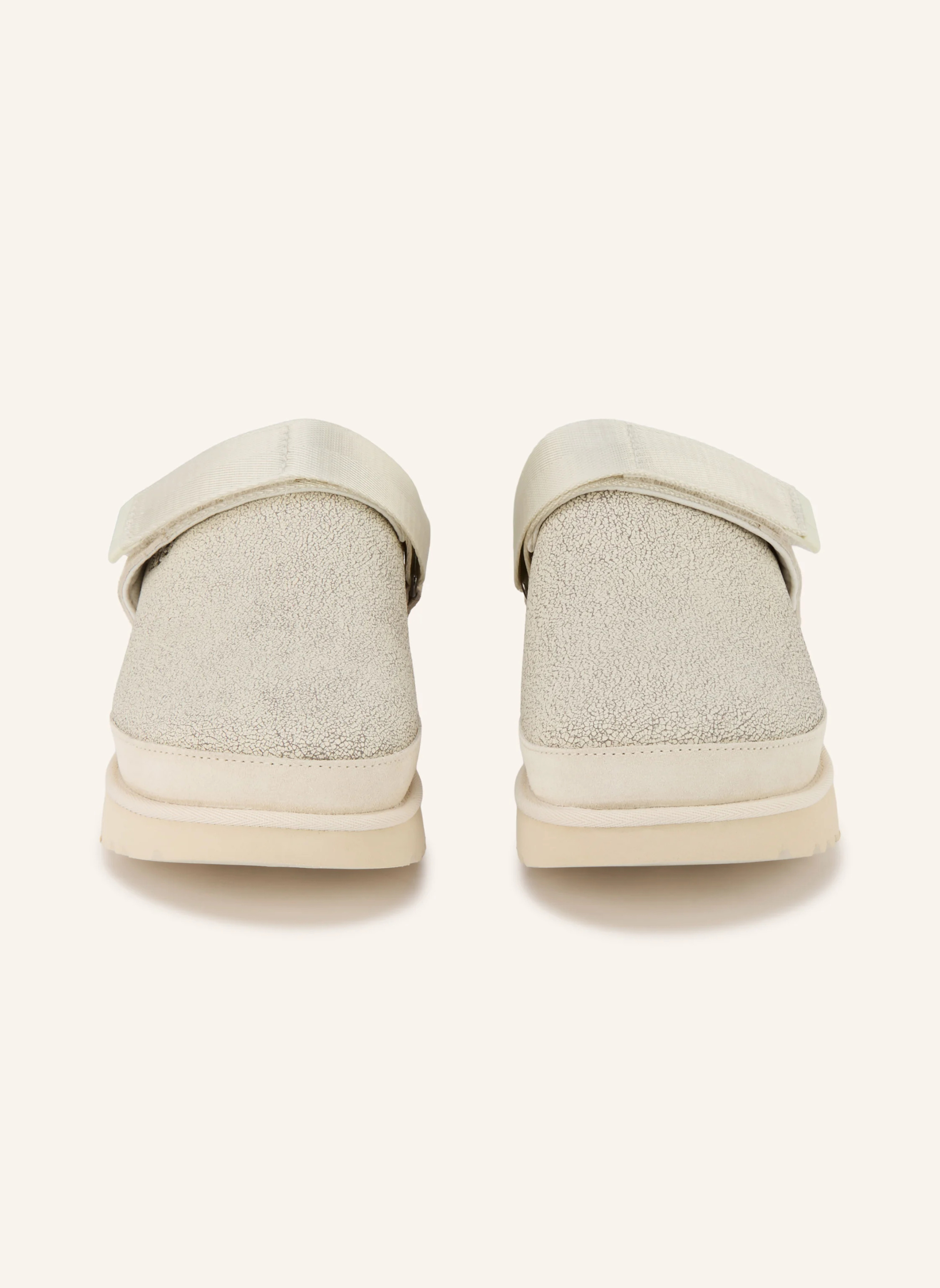 UGG Plateau-Pantoletten GOLDENSTAR CRACKLE – WEISS / SILBER