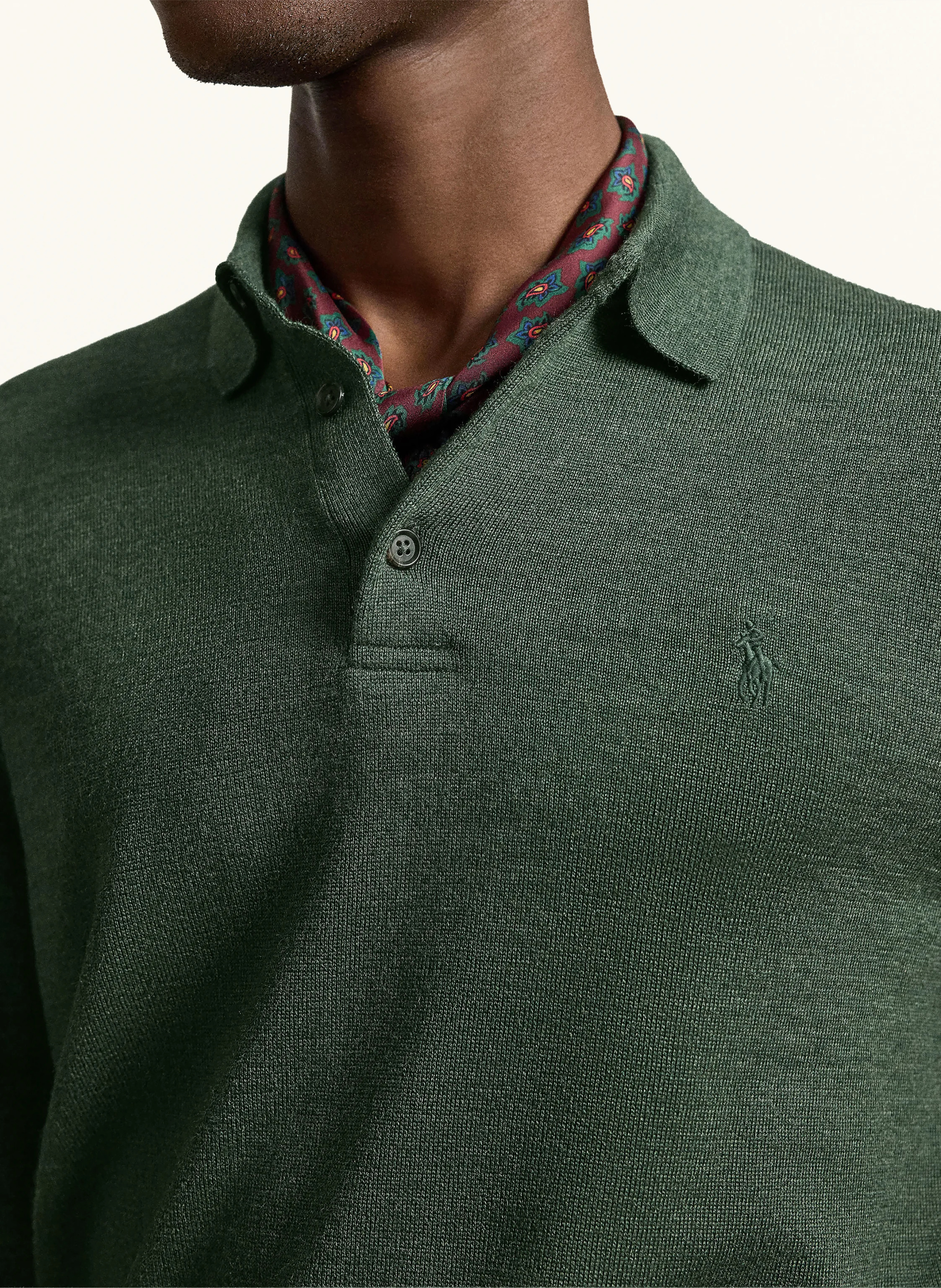 POLO RALPH LAUREN Strick-Poloshirt – DUNKELGRÜN