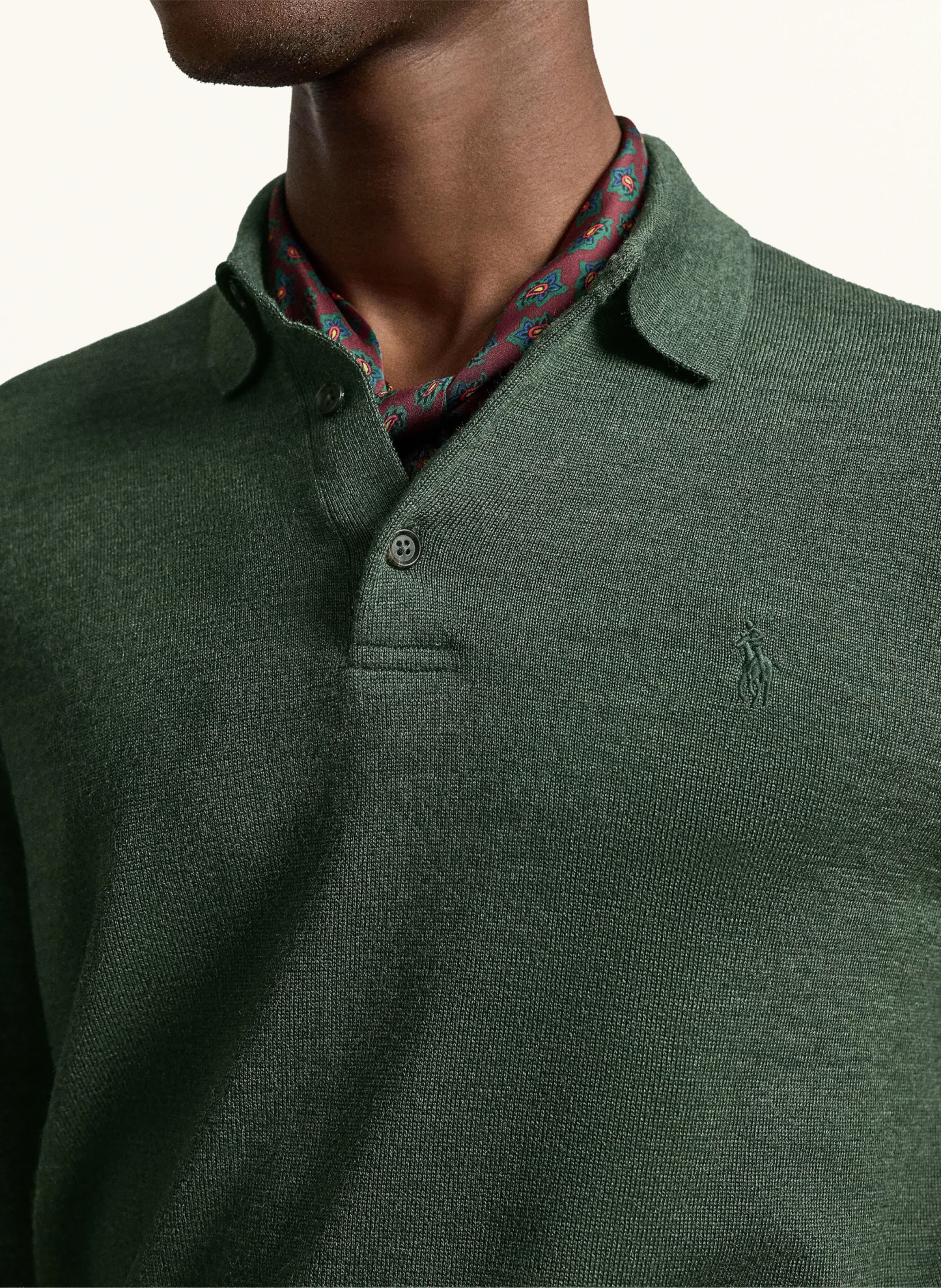 POLO RALPH LAUREN Strick-Poloshirt – DUNKELGRÜN