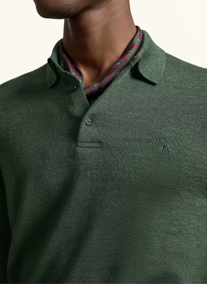 POLO RALPH LAUREN Strick-Poloshirt – DUNKELGRÜN