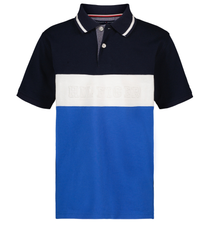Tommy Hilfiger Boys' 8-20 Color-Blocked Logo Polo Shirt - Navy Blazer