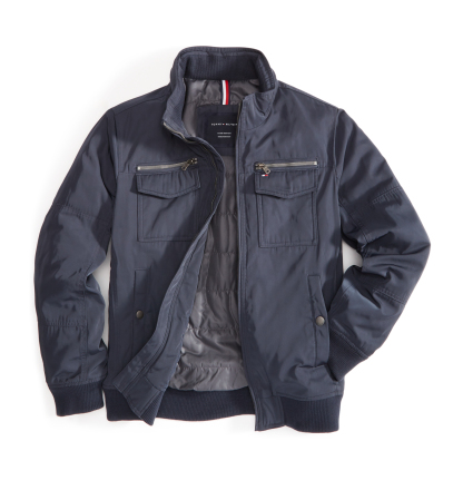Tommy Hilfiger Men's Four-Pocket Filled Performance Bomber Jacket - Navy