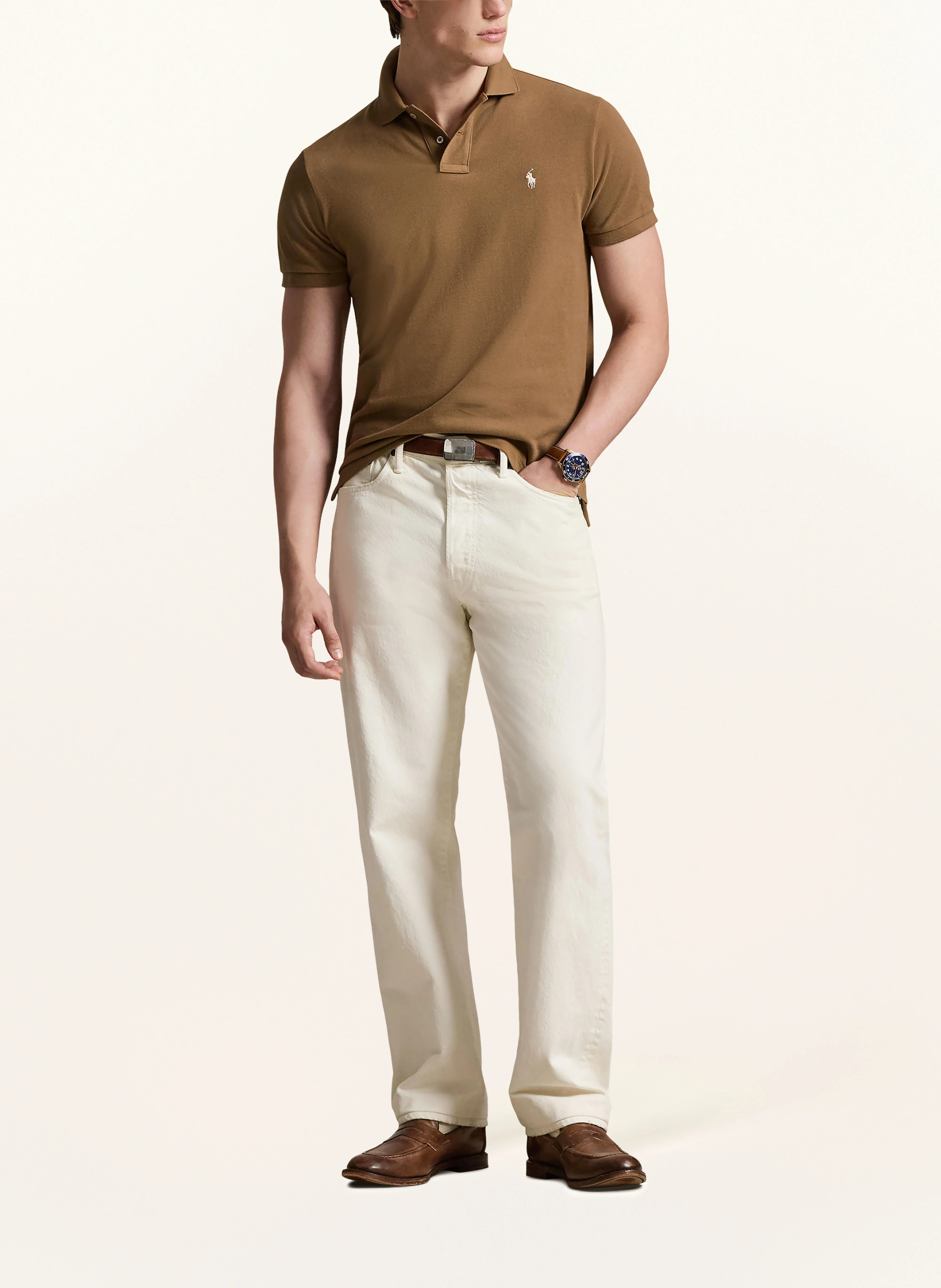 POLO RALPH LAUREN Piqué-Poloshirt Custom Slim Fit – BRAUN