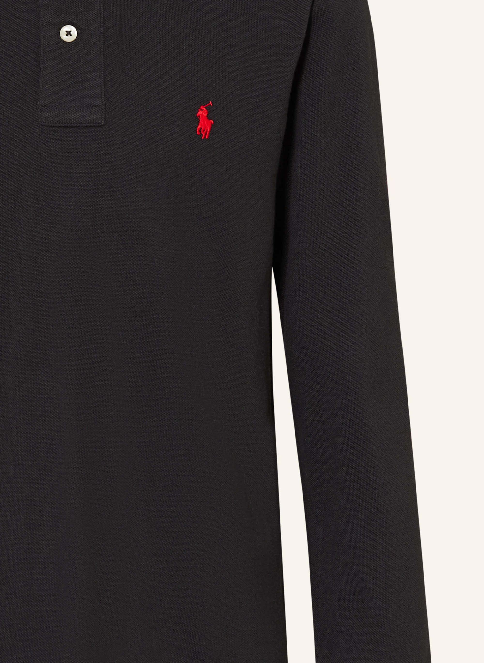 POLO RALPH LAUREN Piqué-Poloshirt – SCHWARZ / ROT
