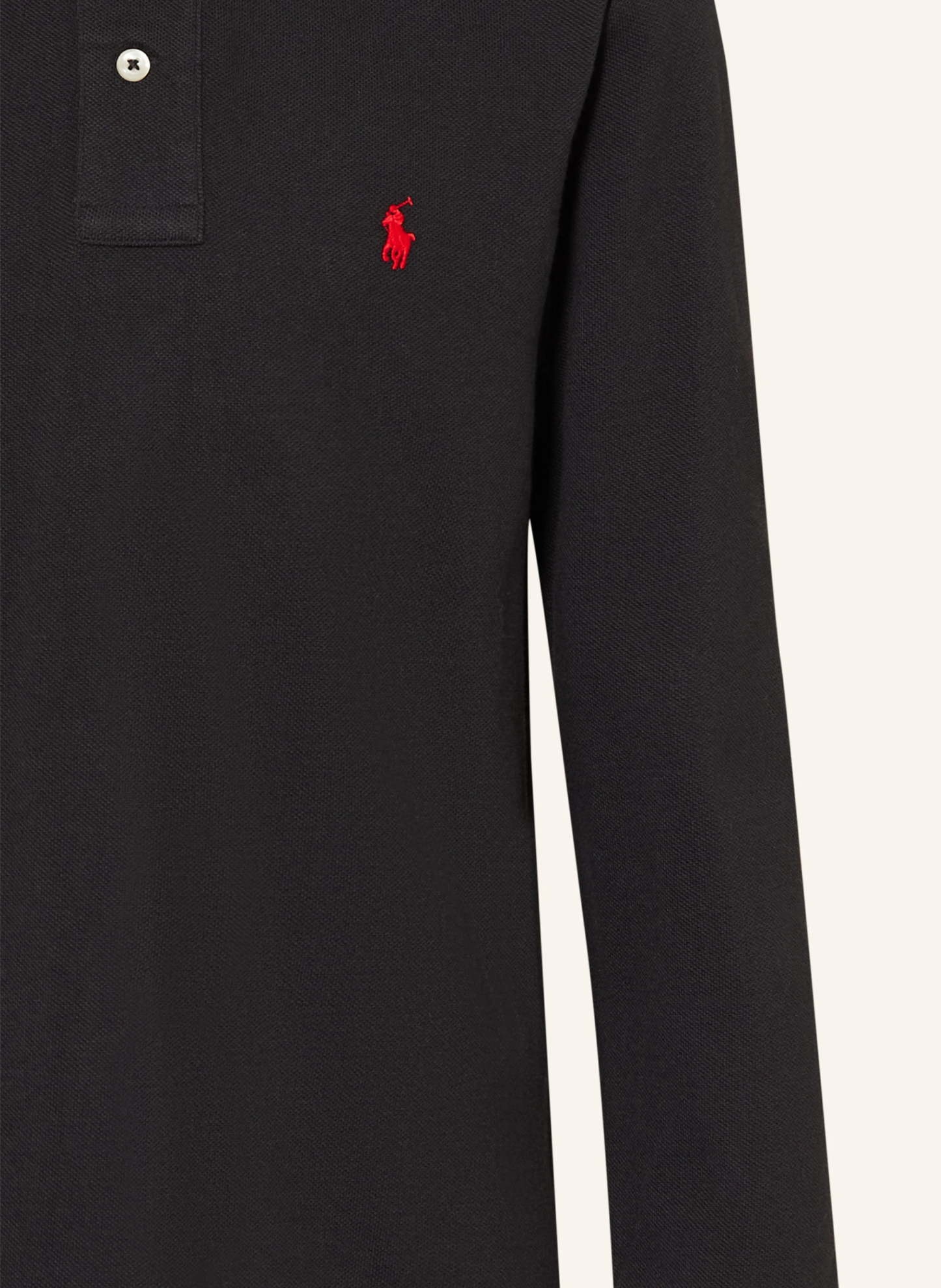 POLO RALPH LAUREN Piqué-Poloshirt – SCHWARZ / ROT