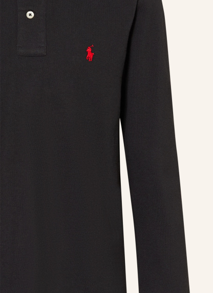 POLO RALPH LAUREN Piqué-Poloshirt – SCHWARZ / ROT