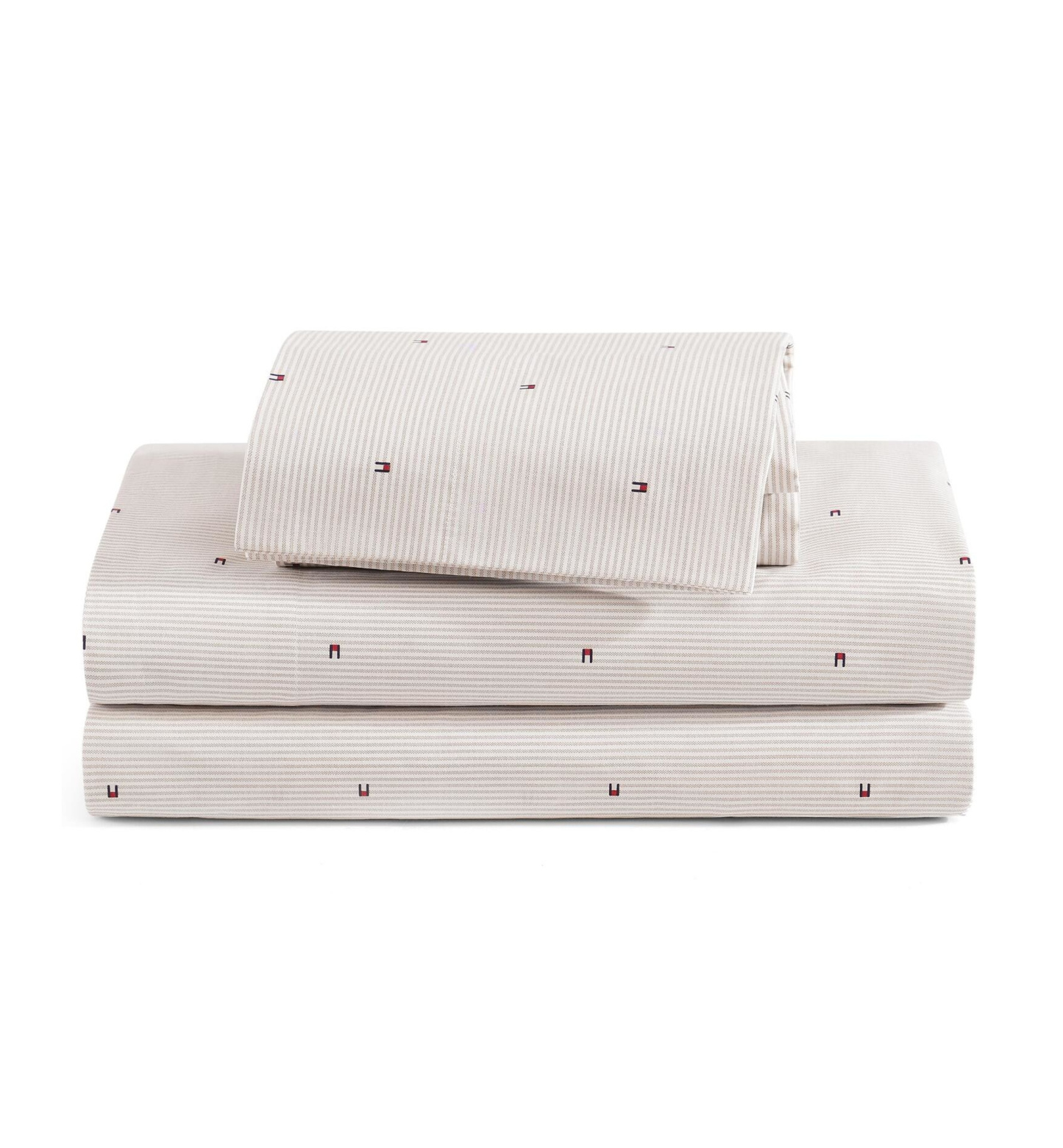 Tommy Hilfiger Ithaca Flag Stripe Cotton Percale Sheet Set - Medium Bei