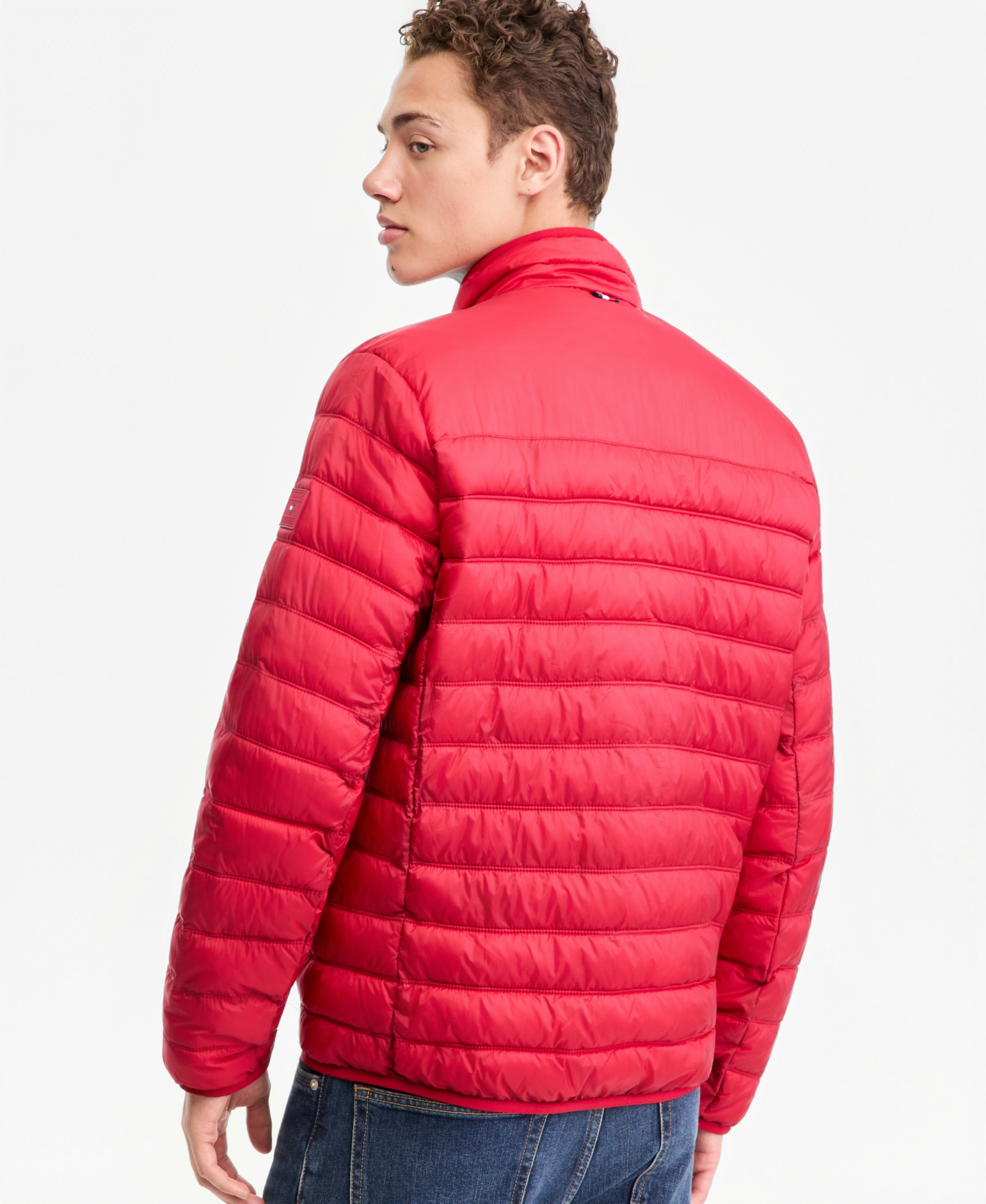 Tommy Hilfiger Men's Unhooded Packable Jacket - Red