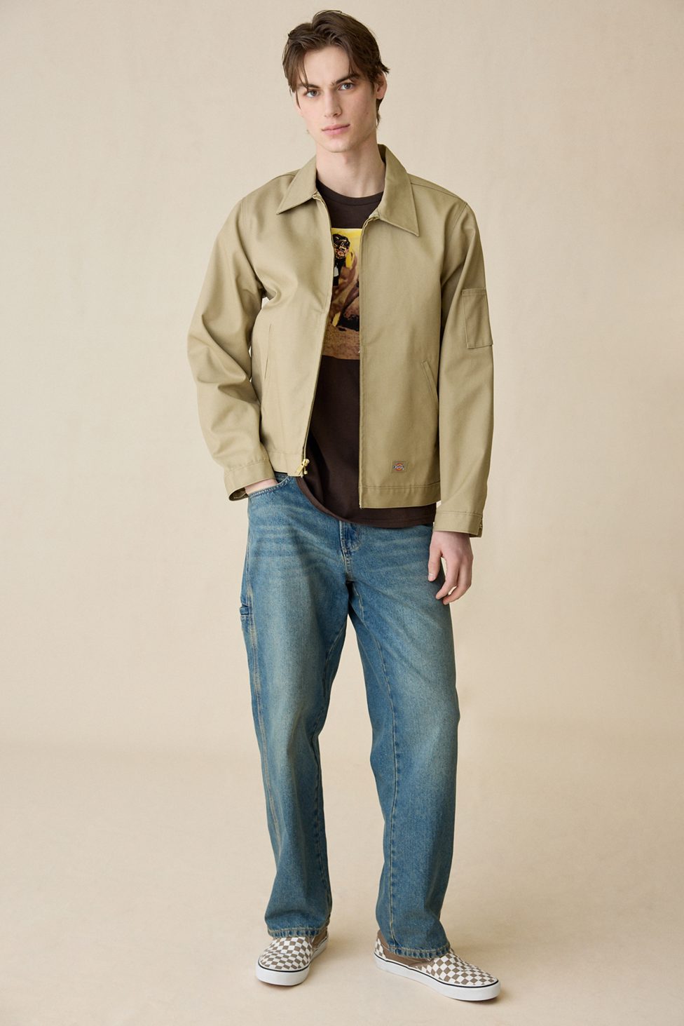 Dickies 958 Baggy Tapered Fit Work Jeans - Khaki Tinted Blue