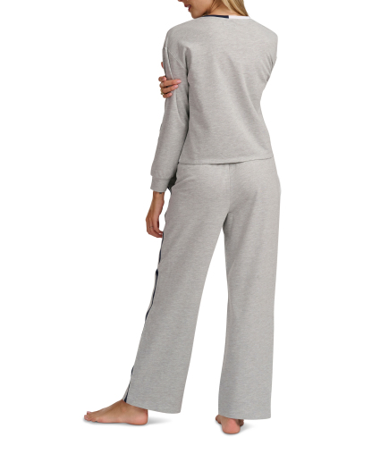 Tommy Hilfiger Women's Long-Sleeve Wide-Leg Pullover and Long Pants, 2-Piece Set - Heather Gray