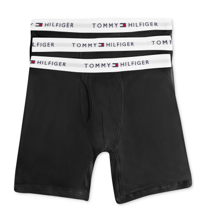 Tommy Hilfiger Men's Classic Cotton Boxer Briefs, 3-Pack - Black