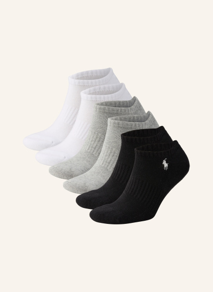 POLO RALPH LAUREN 6er-Pack Sneakersocken – SCHWARZ / GRAU / WEISS