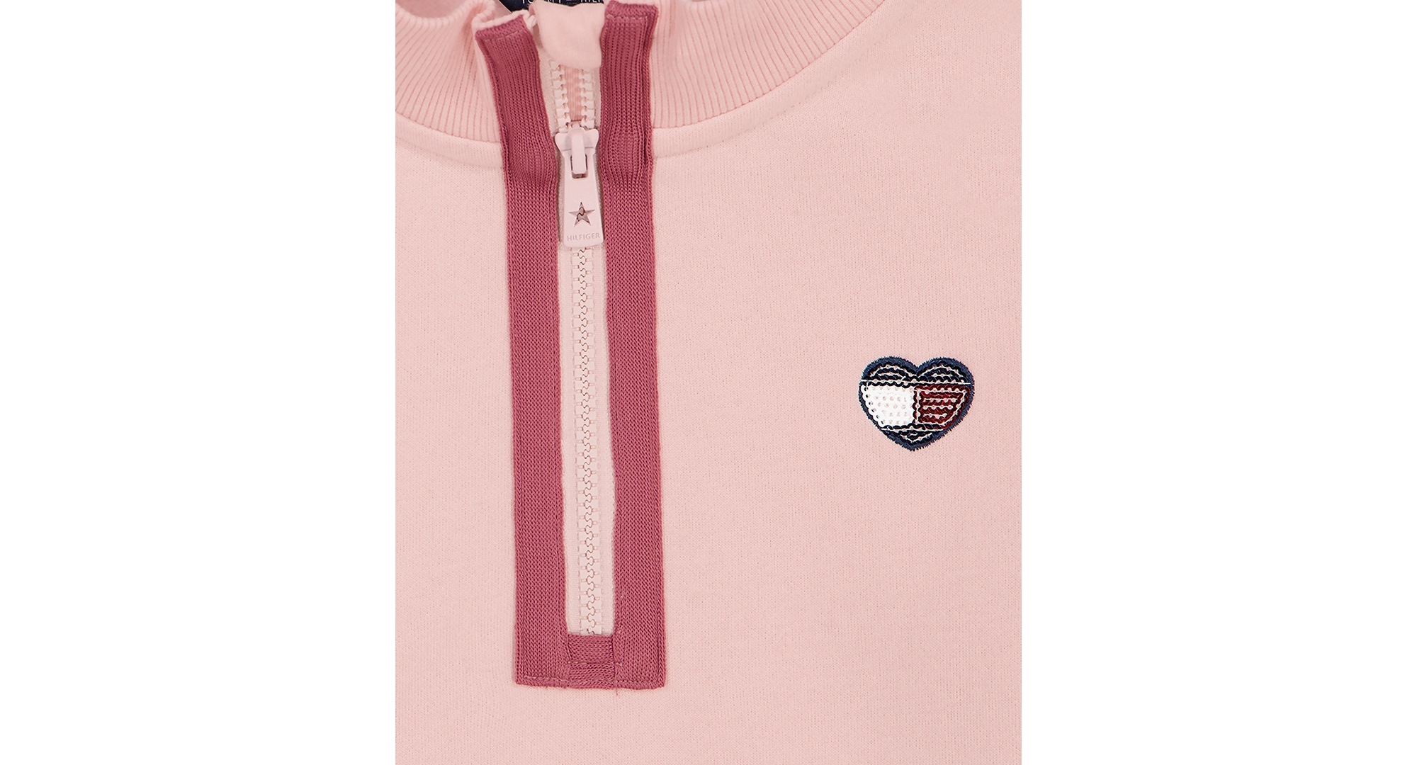 Tommy Hilfiger Girls' 7-16 Fleece Quarter-Zip Sweatshirt - Lotus