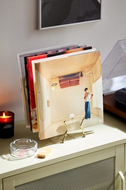 Nina Record Storage Rack - Gold