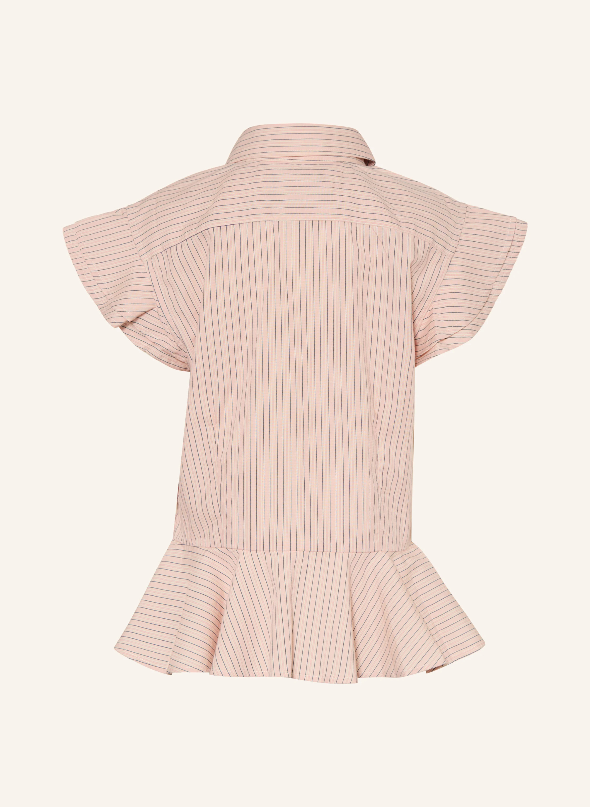 POLO RALPH LAUREN Bluse mit Volants – ROSÉ / CREME / DUNKELBLAU