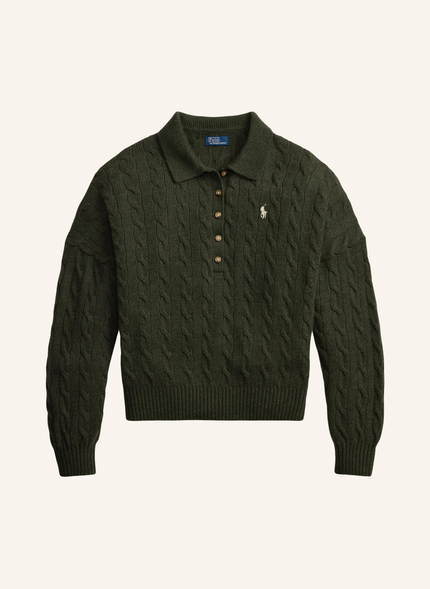 POLO RALPH LAUREN Strick-Poloshirt – DUNKELGRÜN