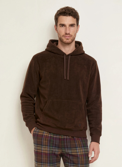 POLO RALPH LAUREN Lounge-Hoodie aus Fleece – DUNKELBRAUN